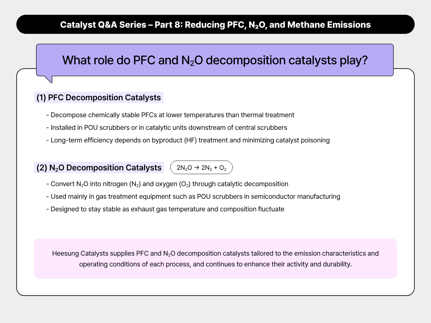 What role do PFC and N₂O decomposition catalysts play?