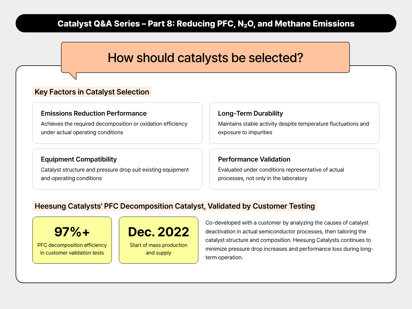 How should catalysts to be selected?