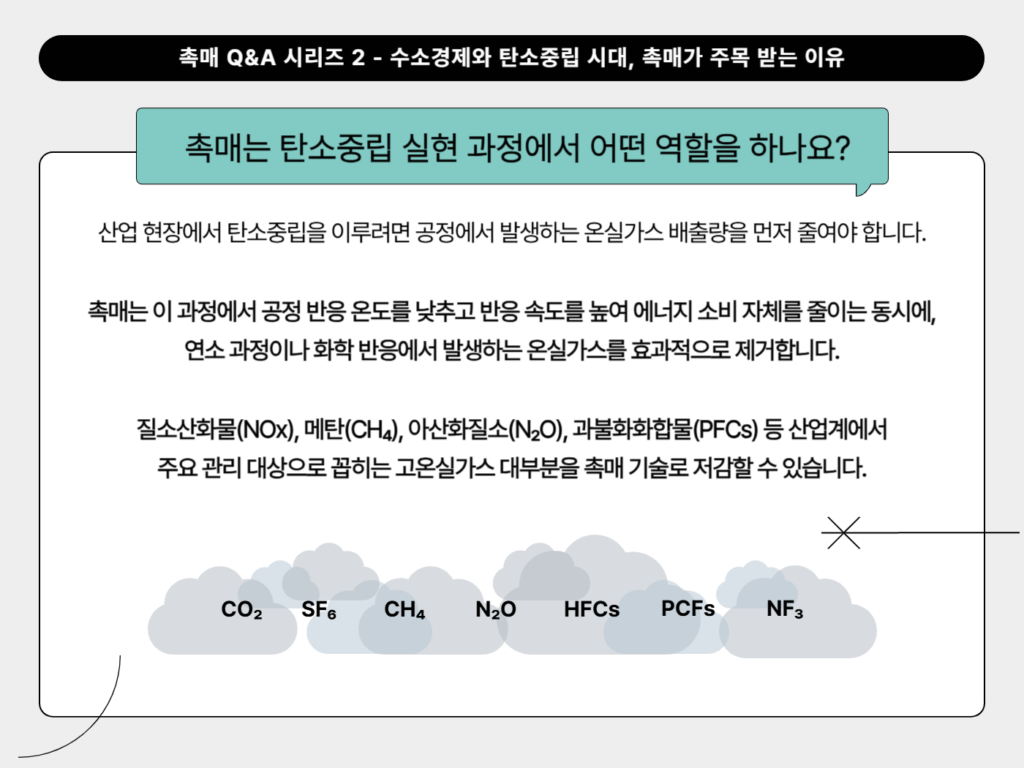 촉매는 탄소중립 실현 과정에서 어떤 역할을 하나요?